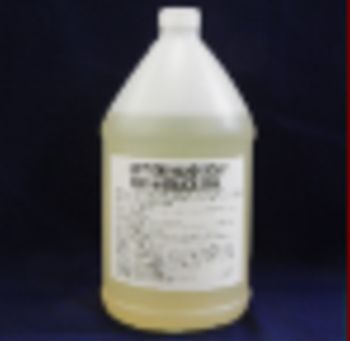 gallon jug, yellow liquid, white label